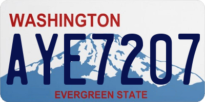 WA license plate AYE7207
