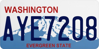 WA license plate AYE7208