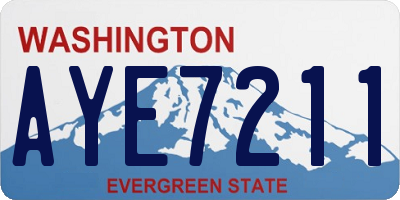 WA license plate AYE7211