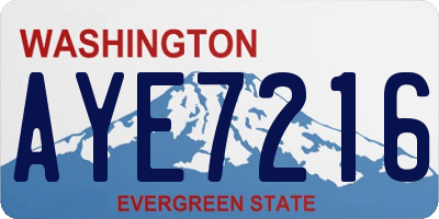 WA license plate AYE7216