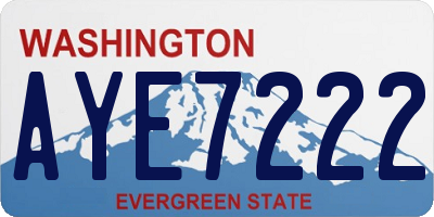 WA license plate AYE7222