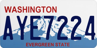 WA license plate AYE7224