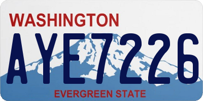 WA license plate AYE7226