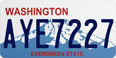 WA license plate AYE7227