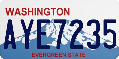 WA license plate AYE7235
