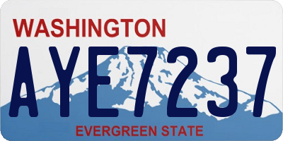 WA license plate AYE7237