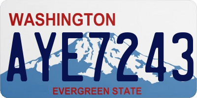 WA license plate AYE7243