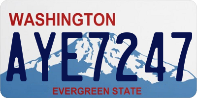 WA license plate AYE7247
