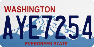 WA license plate AYE7254