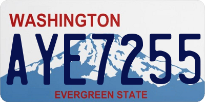 WA license plate AYE7255