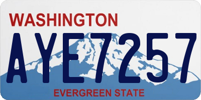 WA license plate AYE7257