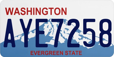 WA license plate AYE7258