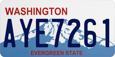 WA license plate AYE7261