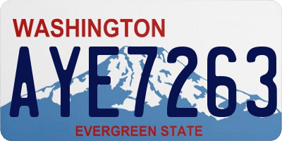 WA license plate AYE7263