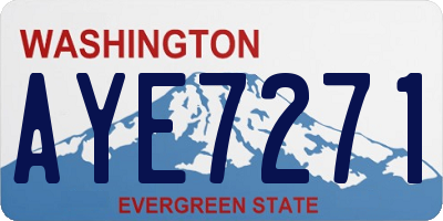WA license plate AYE7271