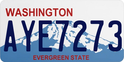 WA license plate AYE7273