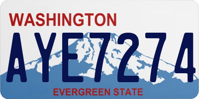 WA license plate AYE7274