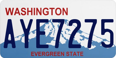 WA license plate AYE7275