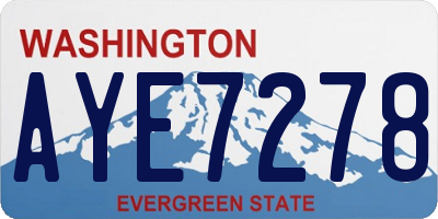 WA license plate AYE7278