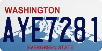 WA license plate AYE7281