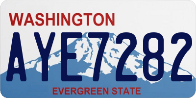WA license plate AYE7282