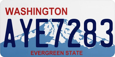 WA license plate AYE7283