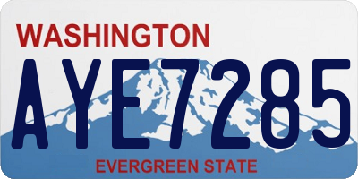 WA license plate AYE7285
