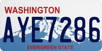 WA license plate AYE7286