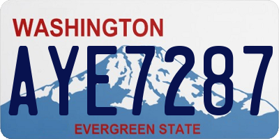 WA license plate AYE7287
