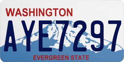 WA license plate AYE7297