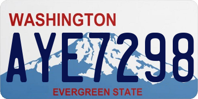 WA license plate AYE7298