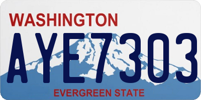 WA license plate AYE7303