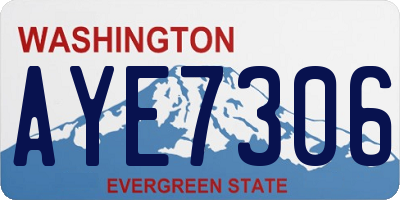WA license plate AYE7306