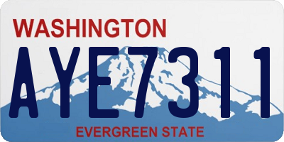 WA license plate AYE7311