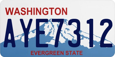 WA license plate AYE7312