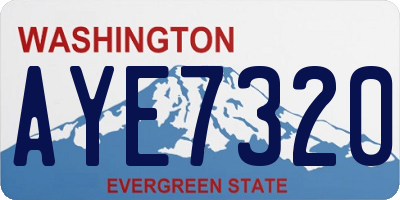 WA license plate AYE7320