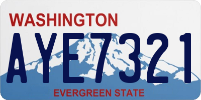 WA license plate AYE7321