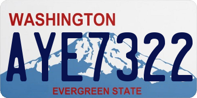 WA license plate AYE7322