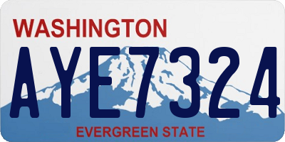 WA license plate AYE7324