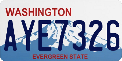 WA license plate AYE7326