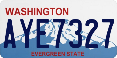 WA license plate AYE7327