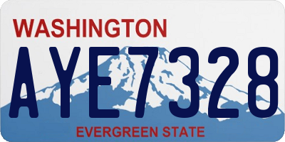 WA license plate AYE7328