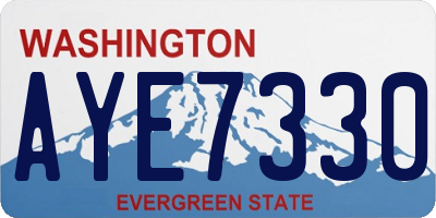 WA license plate AYE7330