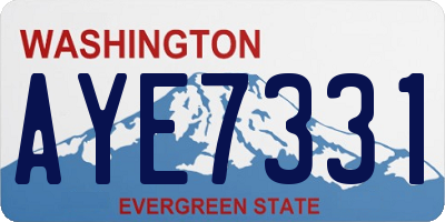 WA license plate AYE7331