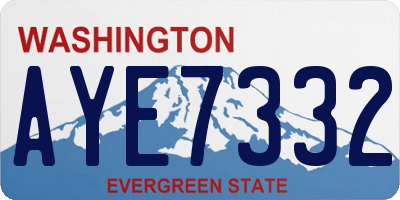 WA license plate AYE7332