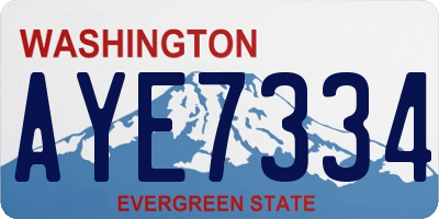 WA license plate AYE7334