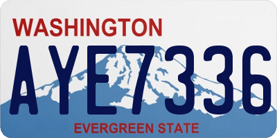 WA license plate AYE7336