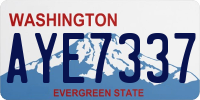 WA license plate AYE7337