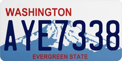WA license plate AYE7338