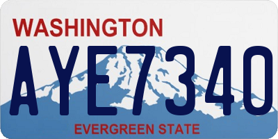 WA license plate AYE7340